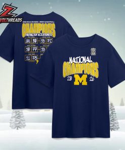 Michigan Wolverines 2026 NCAA Men’s Basketball National Champions Schedule Two Sided Unisex T-Shirt