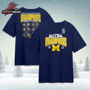 Michigan Wolverines 2026 NCAA Men’s Basketball National Champions Schedule Two Sided Unisex T-Shirt