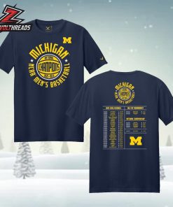 Michigan Wolverines Basketball 2025-26 National Champions Schedule Tee Unisex T-Shirt