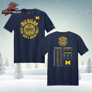 Michigan Wolverines Basketball 2025-26 National Champions Schedule Tee Unisex T-Shirt