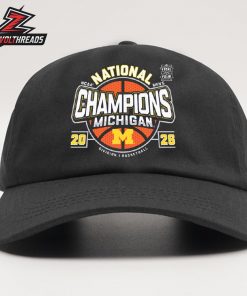 Michigan Wolverines Men’s Basketball National Champions Big Text Snapback Classic Hat Cap