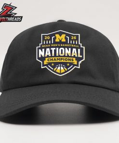 Michigan Wolverines Men’s Basketball National Champions Maize Logo Snapback Classic Hat Cap