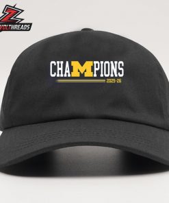 Michigan Wolverines National Champions 2025-26 Domination Scores Snapback Classic Hat Cap