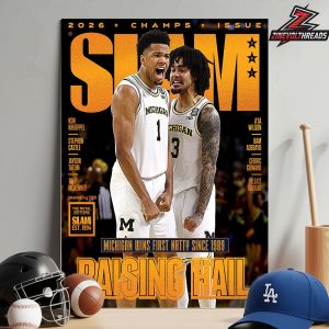 Aday Mara Alley Opps Dunk In National Championship Game Wolverines Versus Huskies NCAA March Madness 2026 Home Decor Poster Canvas