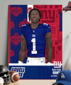 Arvell Reese Is The 5th Pick In NBA Draft 2026 By New York Giants Home Decor Poster Canvas