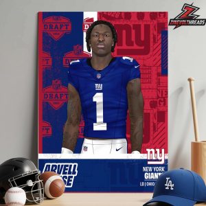 Arvell Reese Is The 5th Pick In NBA Draft 2026 By New York Giants Home Decor Poster Canvas