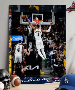 Victor Wembanyama San Antonio Spurs Definitely Block Moment Capture Photo In Match Versus Bulls NBA 2025-2026 Home Decor Poster Canvas