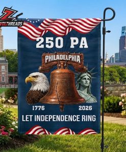 250th Anniversary American Independence Day Philadelphia Pennsylvania Liberty Bell Let Independence Ring Garden House Flag