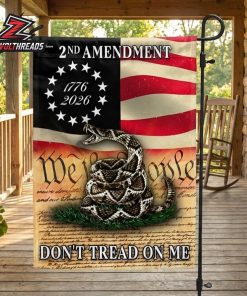 250th Anniversary American Independence Day 2nd Amendment 1776 2026 Gadsden Dont Tread On Me Garden House Flag
