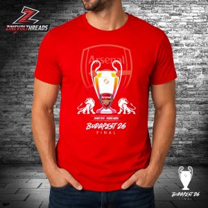 Arsenal Budapest 26 UCL Final Versus Paris Saint-Germain At Puskas Arena On May 30th Unisex T-Shirt