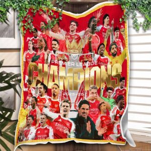 Arsenal Is The Premier League Champions Season 2025-26 After 22 Years Fleece Quilt Blanket