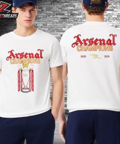 Arsenal Premier League Champions 2025-26 Crew Two Sided Unisex T-Shirt