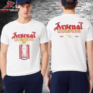 Arsenal Premier League Champions 2025-26 Crew Two Sided Unisex T-Shirt