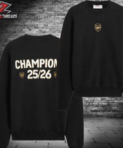 Arsenal Premier League Champions 2025-26 Sweatshirt Two Sided Unisex T-Shirt