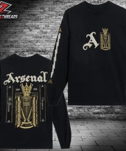 Arsenal Premier League Champions Trophy 2025-26 Black Long Sleeved Classic T-Shirt
