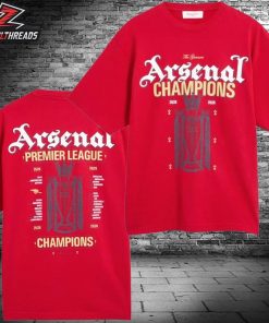 Arsenal Premier League Champions Trophy 2025-26 Red Two Sided Unisex T-Shirt