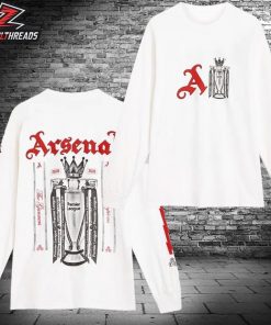Arsenal Premier League Champions Trophy 2025-26 White Long Sleeved Classic T-Shirt
