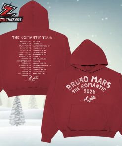 Bruno Mars The Romantic Tour 2026 Hoodie City List Merchandise Limited Two Sided Unisex T-Shirt