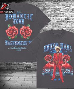 Bruno Mars Washington DC The Romantic Limited Edition Tour Vintage Tee At Northwest Stadium On May 2nd And 3rd Two Sided Unisex T-Shirt