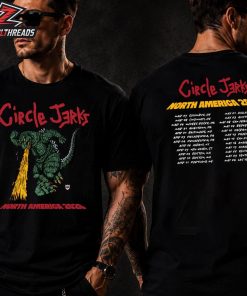 Circle Jerks 2026 North America Tour Tee Merchandise Limited Two Sided Unisex T-Shirt