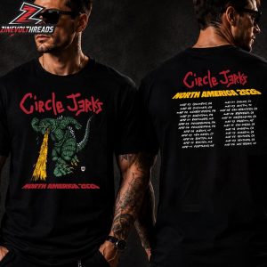 Circle Jerks 2026 North America Tour Tee Merchandise Limited Two Sided Unisex T-Shirt