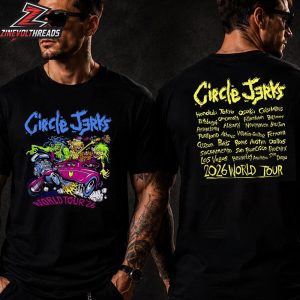 Circle Jerks 2026 World Tour Tee Merchandise Limited Two Sided Unisex T-Shirt