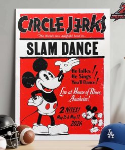 Circle Jerks Slam Dance Anaheim Poster Live At House Of Blues 2 Nights On May 16th And 17th 2026 Home Decor Poster Canvas