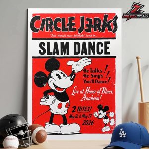 Circle Jerks Slam Dance Anaheim Poster Live At House Of Blues 2 Nights On May 16th And 17th 2026 Home Decor Poster Canvas