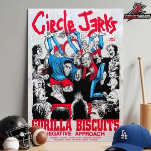 Circle Jerks x Gorilla Biscuits Tour Poster 2026 North America Tour Merch Home Decor Poster Canvas