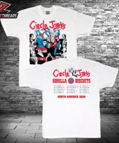 Circle Jerks x Gorilla Biscuits Tour Tee 2026 North America Tour Merch Two Sided Unisex T-Shirt