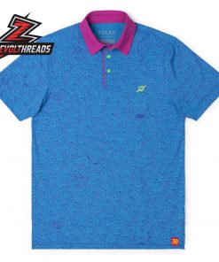 Disney And Pixar Toy Story The Crane Escape Blue RSVLTS Polo Shirt Alien Pattern All-Day Golf Shirt