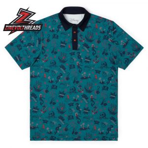 Disney Hookd It RSVLTS All-Day Polo Shirt Peter Pan Captain Hook Pirate Polo