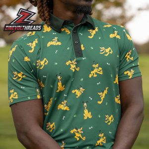 Disney Pluto On The Green RSVLTS All-Day Polo Shirt Funny Disney Dog Golf Polo