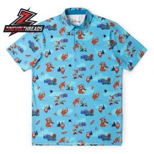 Disney A Goofy Movie Gone Footin RSVLTS All-Day Polo Shirt Fishing Camping Disney Inspired Polo