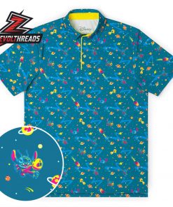 Disney Lilo Stitch Deep Space Trouble RSVLTS All-Day Polo Shirt Space Galaxy Stitch Inspired Polo