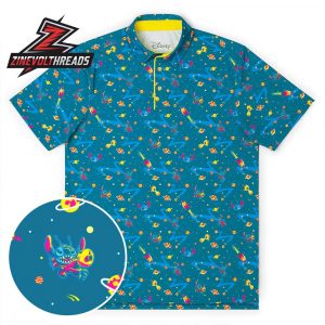 Disney Lilo Stitch Deep Space Trouble RSVLTS All-Day Polo Shirt Space Galaxy Stitch Inspired Polo