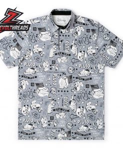 Disneys Pluto 95th Loyal Since 1930 RSVLTS All-Day Polo Shirt Vintage Pluto Comic Polo