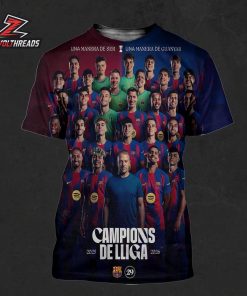 FC Barcelona Campions De Lliga 2025-2026 La Liga Champions All Over Print Shirt