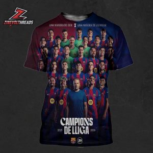 FC Barcelona Campions De Lliga 2025-2026 La Liga Champions All Over Print Shirt