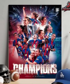 FC Barcelona Femeni Are The 2025-26 UEFA Women’s Champions League Winners Home Decor Poster Canvas
