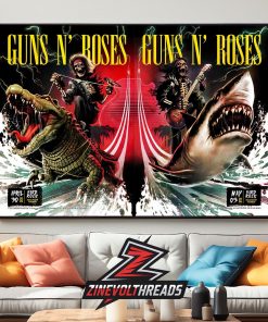 Guns N’ Roses 2026 Tour Event Combined Poster For Two Nights At Hard Rock Hollywood FL On April 30th And May 5th 2026 Home Decor Poster Canvas