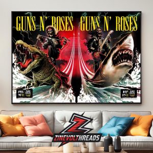 Guns N’ Roses 2026 Tour Event Combined Poster For Two Nights At Hard Rock Hollywood FL On April 30th And May 5th 2026 Home Decor Poster Canvas