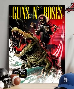 Guns N’ Roses 2026 Tour Event Poster For First Night At Hard Rock Hollywood FL On April 30th 2026 Home Decor Poster Canvas