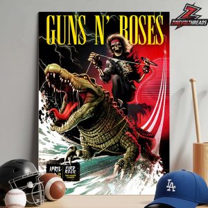 Guns N’ Roses 2026 Tour Event Poster For First Night At Hard Rock Hollywood FL On April 30th 2026 Home Decor Poster Canvas