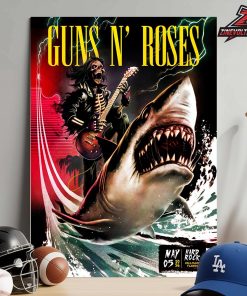 Guns N’ Roses 2026 Tour Event Poster For Night Two At Hard Rock Hollywood FL On May 5th 2026 Home Decor Poster Canvas