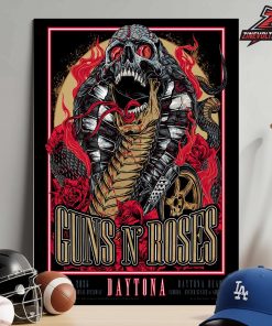 Guns N Roses 2026 Tour Venue Artwork Poster For Show At Daytona Beach FL ON May 7th 2026 Home Decor Poster Canvas