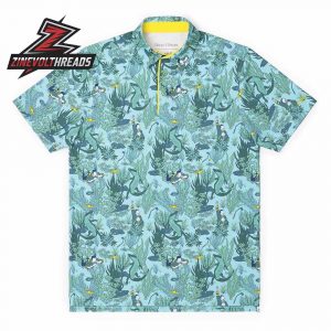 Happy Gilmore Play It Where It Lies RSVLTS All-Day Polo Shirt Tropical Golf Comedy Inspired Polo