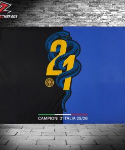 Inter Milan Coppa Italia 25-26 Winners Garden House Double Sided Flag