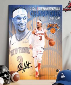 Jalen Brunson New York Knicks Signature Autographed 2026 NBA Eastern Conference Champions Collage Photograph Home Decor Poster Canvas