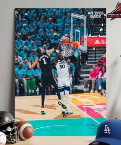 Julius Randle Playoff Poster Dunk Over Wembanyama In Western Conference Semifinal Wolves Versus Spurs NBA 2025-2026 Home Decor Poster Canvas